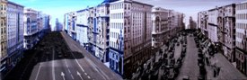 Calle Gran Vía, dos épocas